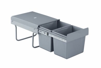 Výsuvný odpadkový 2-koš, 2x15 l, K40-šedý plast  (1007107602)