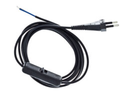 Flexošňůra 230V s vypínačem, vidlice 2pin, délka 2,0m (černý), ks - Pro připojení spotřebiče do elektrorozvodné sítě